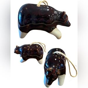 Ceramic Bear Glazed Dipped Ornament GUC